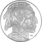 1 OZ SILVER ROUND BUFFALO HIGHLAND MINT