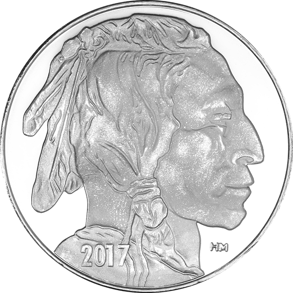 1 OZ SILVER ROUND BUFFALO HIGHLAND MINT