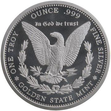 1 OZ SILVER ROUND MORGAN GOLDEN STATE MINT