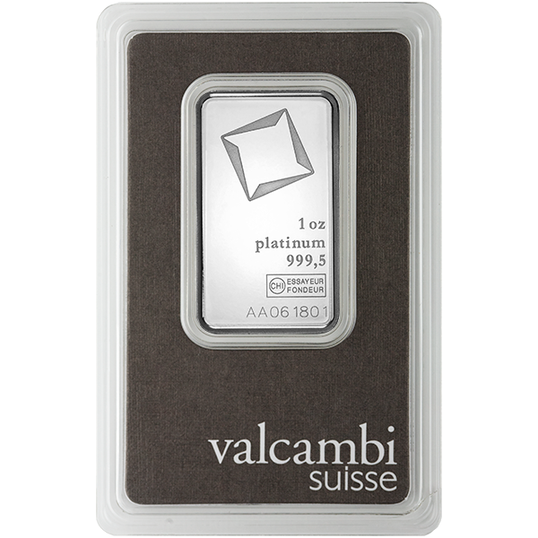 1 oz Platinum Bar Valcambi