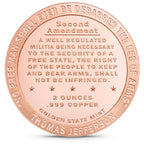 2 oz Copper Round 2nd Amendment (BU)