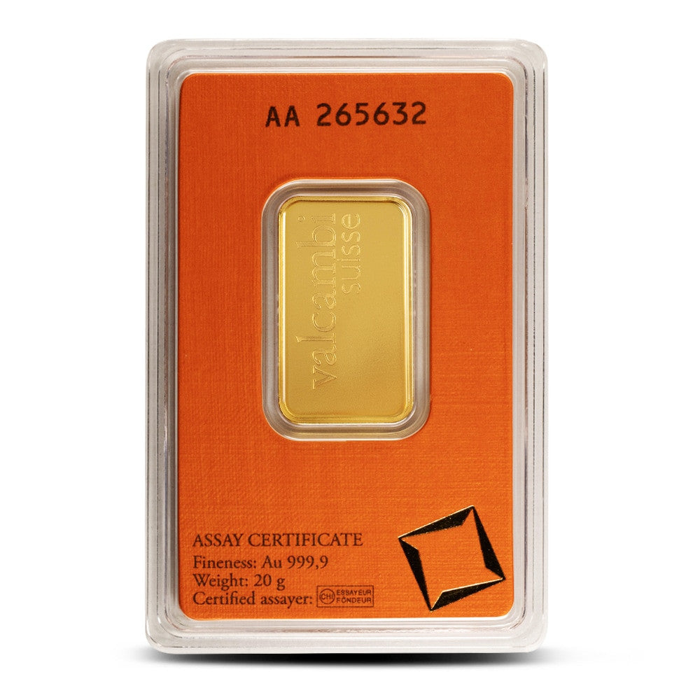 20 Gram Valcambi Gold Bar New w/ Assay