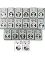 2001-2021 W Proof American Silver Eagle Set NGC PF70 Ultra Cameo Mercanti Signed