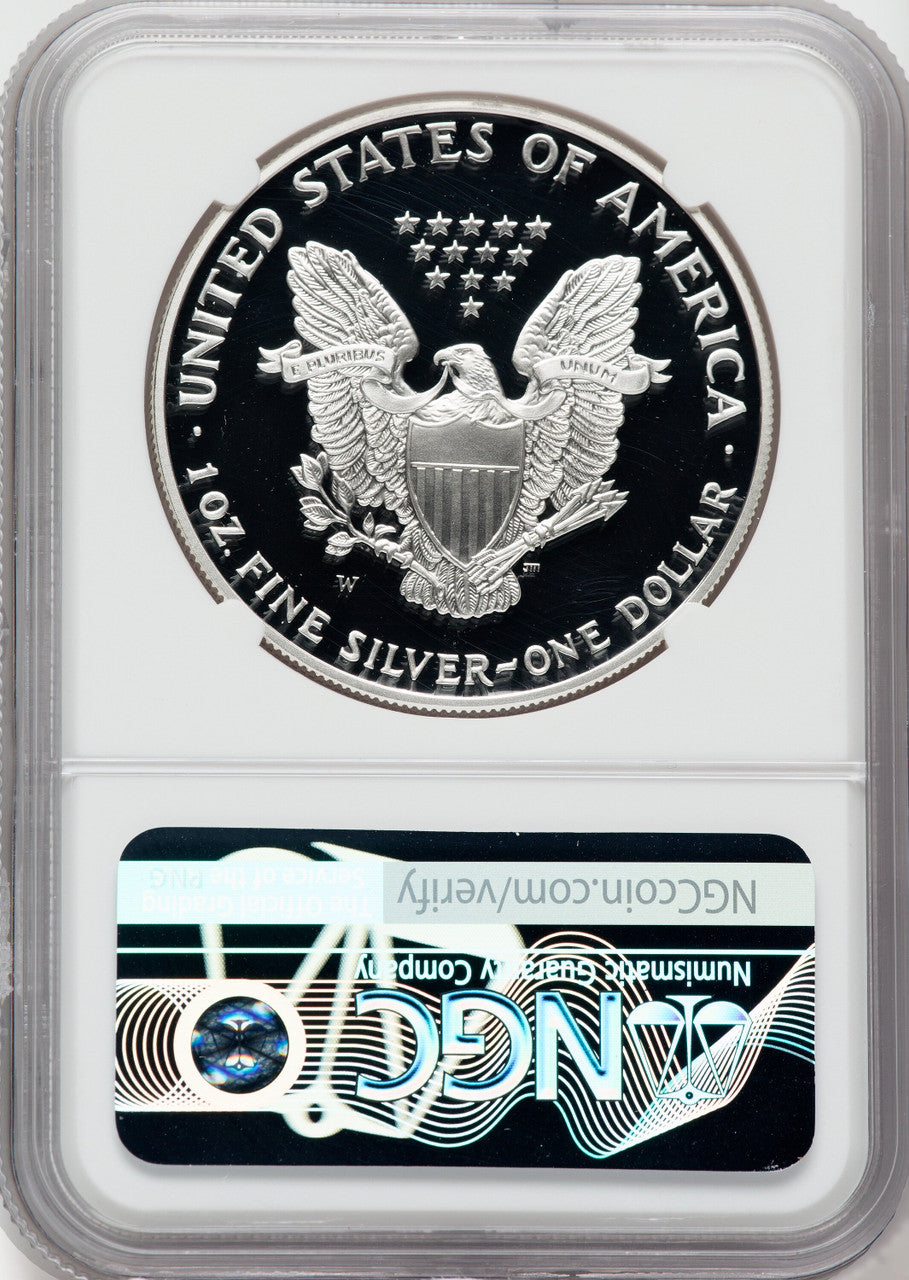 2001-W American Silver Eagle NGC PF70 Ultra Cameo Ron Harrigal Signed