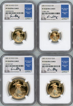 2001-W American Gold Eagle Proof 4-Coin Year Set NGC PF70 Ed Moy Signed