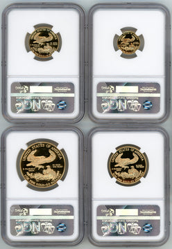 2001-W American Gold Eagle Proof 4-Coin Year Set NGC PF70 Ed Moy Signed