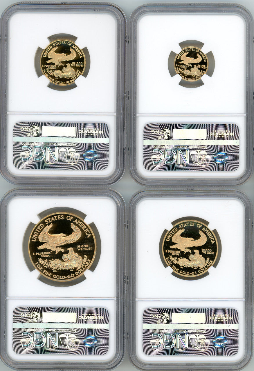 2005-W American Gold Eagle Proof 4-Coin Year Set NGC PF70 Ed Moy Signed