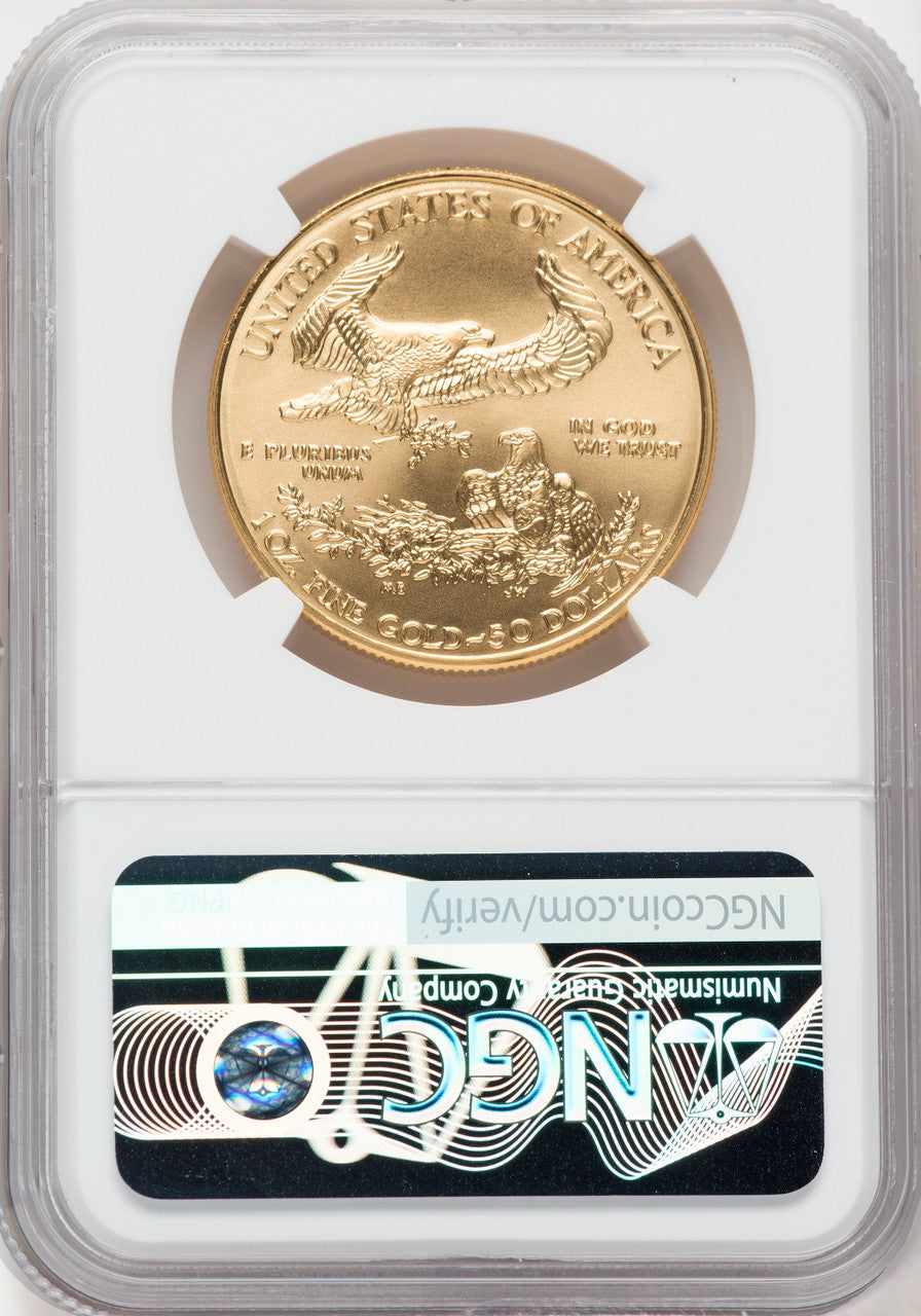 2006 $50 Burnished Gold Eagle NGC MS70 Ron Harrigal Signed