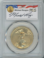 2006 $50 One-Ounce Gold Eagle PCGS MS70 Michael Reagan Signed