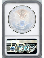 2008-W Burnished Silver Eagle Reverse Of 2007 NGC MS70 John Mercanti Signed