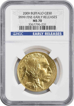 2009 $50 One-Ounce Gold Buffalo ER NGC MS70