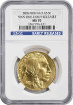 2009 $50 One-Ounce Gold Buffalo ER NGC MS70