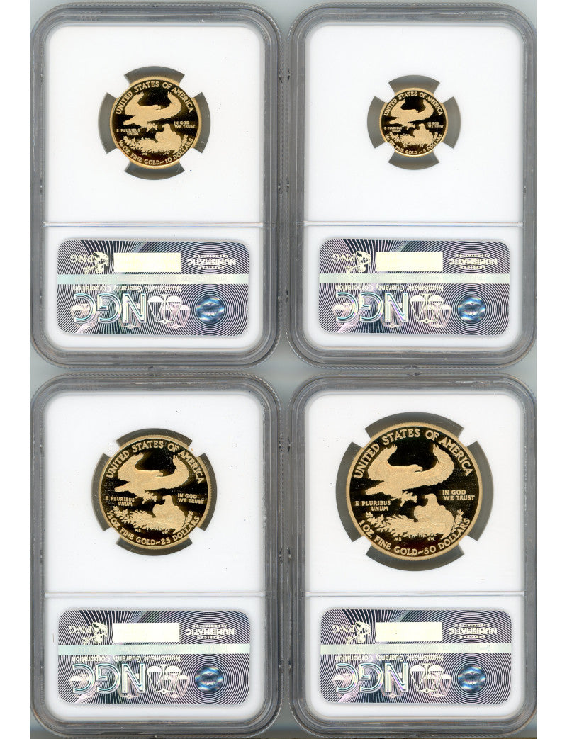 2010 Gold Eagle Proof 4-Coin Year Set NGC PF70 Ed Moy Signed