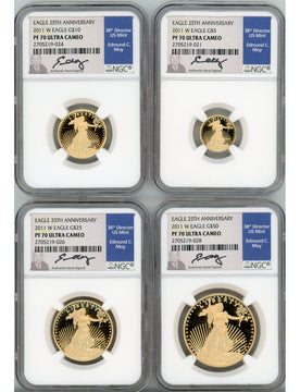 2011-W Gold Eagle Proof 4-Coin Year Set NGC PF70 Ed Moy Signed