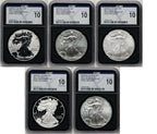 2011 25th Anniversary Silver Eagle Five Coin Set NGCX PF10