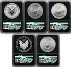 2011 25th Anniversary Silver Eagle Five Coin Set NGCX PF10