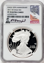 2011-W American Silver Eagle NGC PF70 Ultra Cameo Ron Harrigal Signed