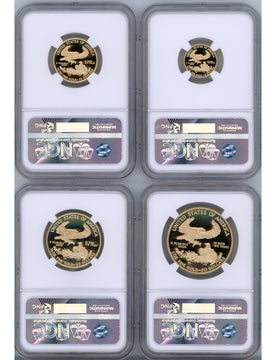 2012-W Gold Eagle Proof 4-Coin Year Set NGC PF70 Ed Moy Signed