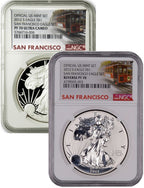 2012-S American Silver Eagle 2-pc Set NGC Reverse PF70 and PF70 Trolly Label