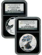 2012-S American Silver Eagle 2pc Set Reverse NGC PF70 and PF70
