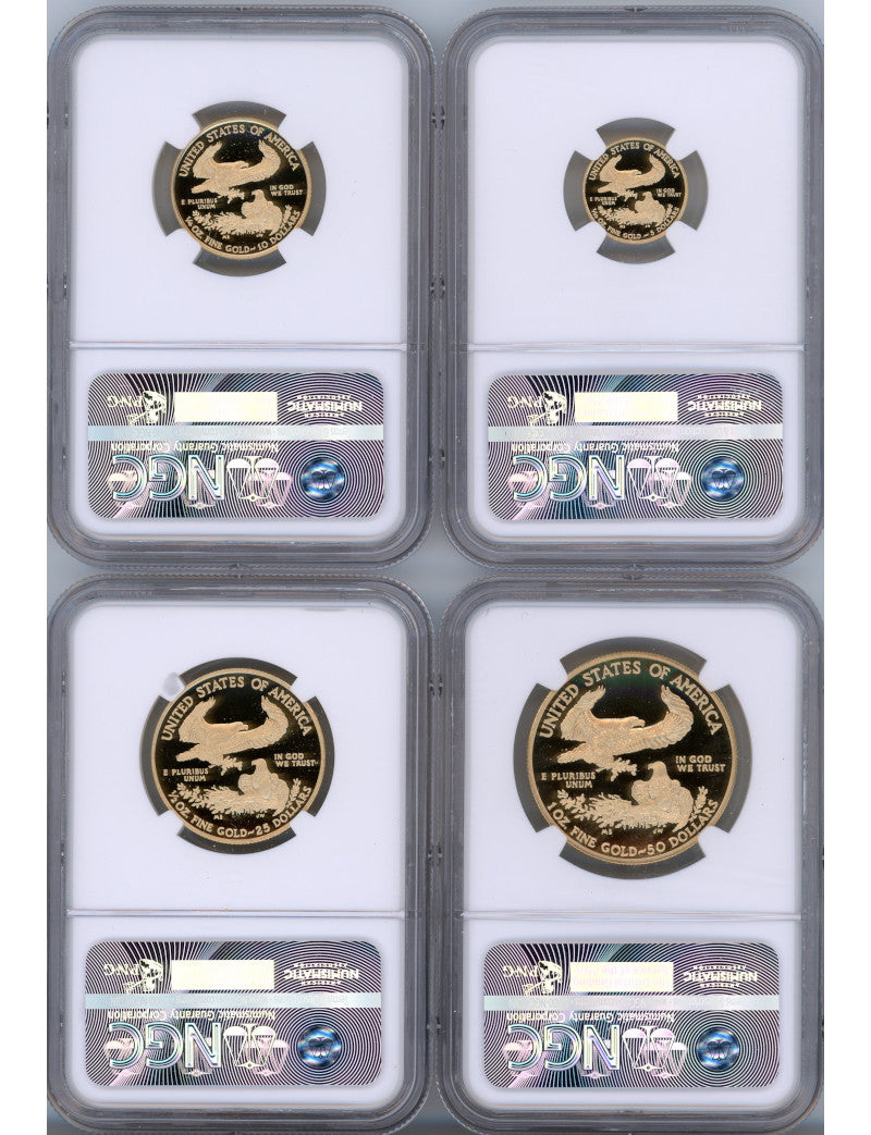 2013-W Gold Eagle Proof 4-Coin Year Set NGC PF70 Ed Moy Signed