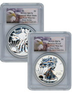 2013-W Silver Eagle West Point Set PCGS Reverse Proof PR70 & Enhanced MS70