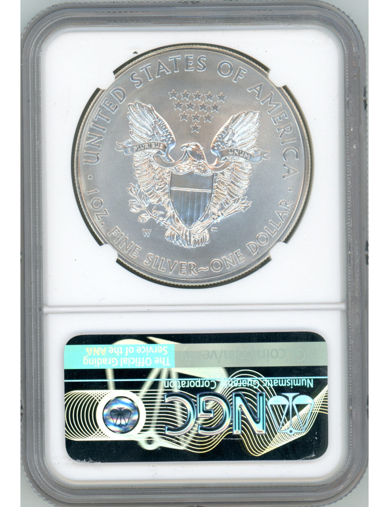 2014-W S$1 Silver Eagle Burnished ER NGC MS70 Rhett Jeppson Signed