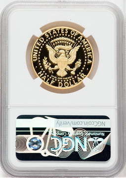 2014 Kennedy 50th Anniversary Gold High Relief ER Half Dollar NGC PF70 Ron Harrigal Signed