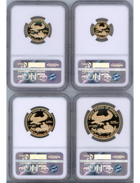 2015-W Gold Eagle Proof 4-Coin Year Set NGC PF70 Ed Moy Signed