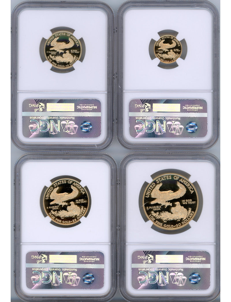 2015-W Gold Eagle Proof 4-Coin Year Set NGC PF70 Ed Moy Signed