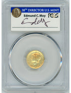 2016-W 10C Mercury Dime Gold 100th Anniversary PCGS SP70 Ed Moy Signed