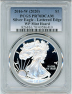 2016-W $1 (2020) Silver Eagle Lettered Edge 30th Anniversary WP Mint Hoard PCGS PR70DCAM