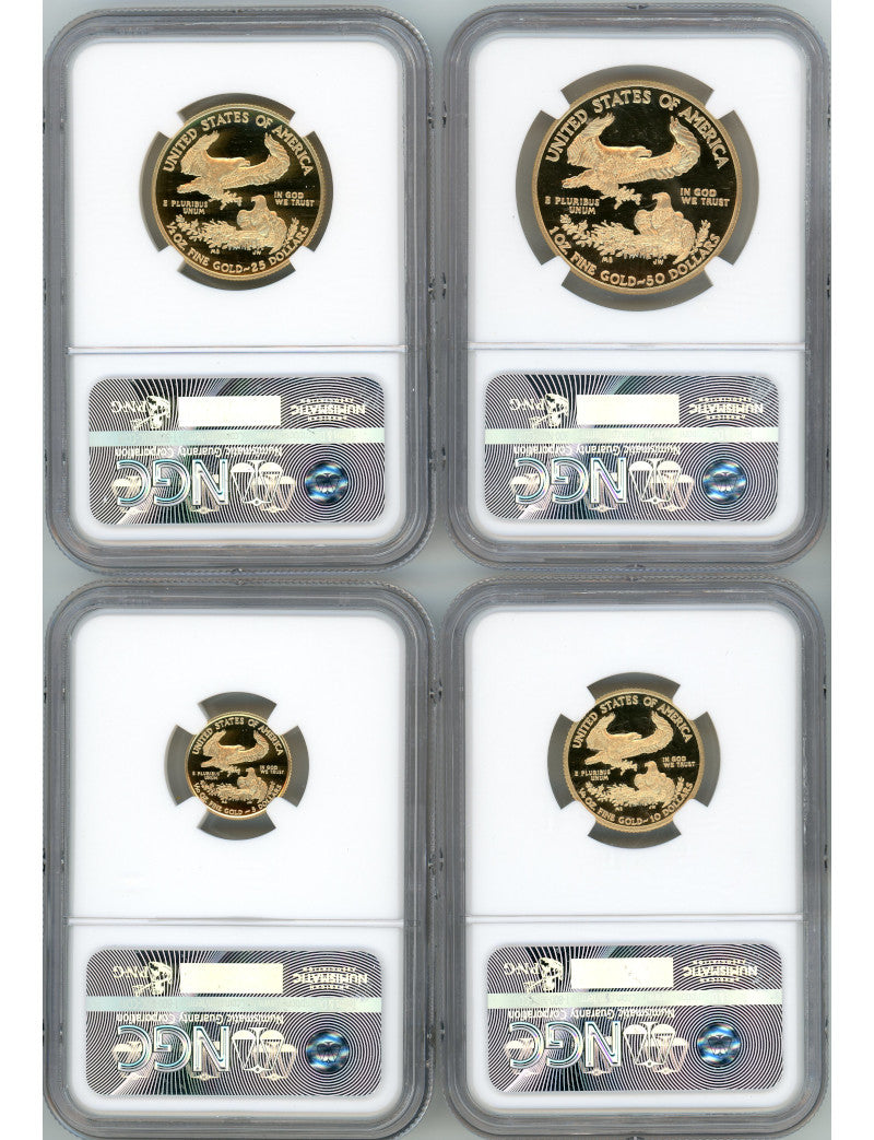 2016-W Gold Eagle Proof 4-Coin Year Set NGC PF70 Ed Moy Signed