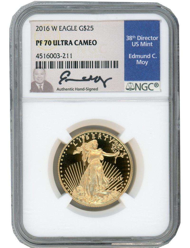2016-W $25 Half Ounce Gold Eagle NGC PF70 Ultra Cameo Ed Moy Signed
