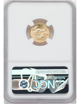 2017 $5 Gold 1/10 Oz American Eagle NGC MS70