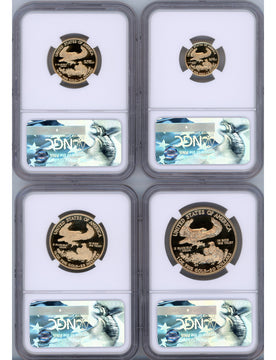 2017-W Gold Eagle Proof 4-Coin Set NGC PF70 Edmund Moy Signed