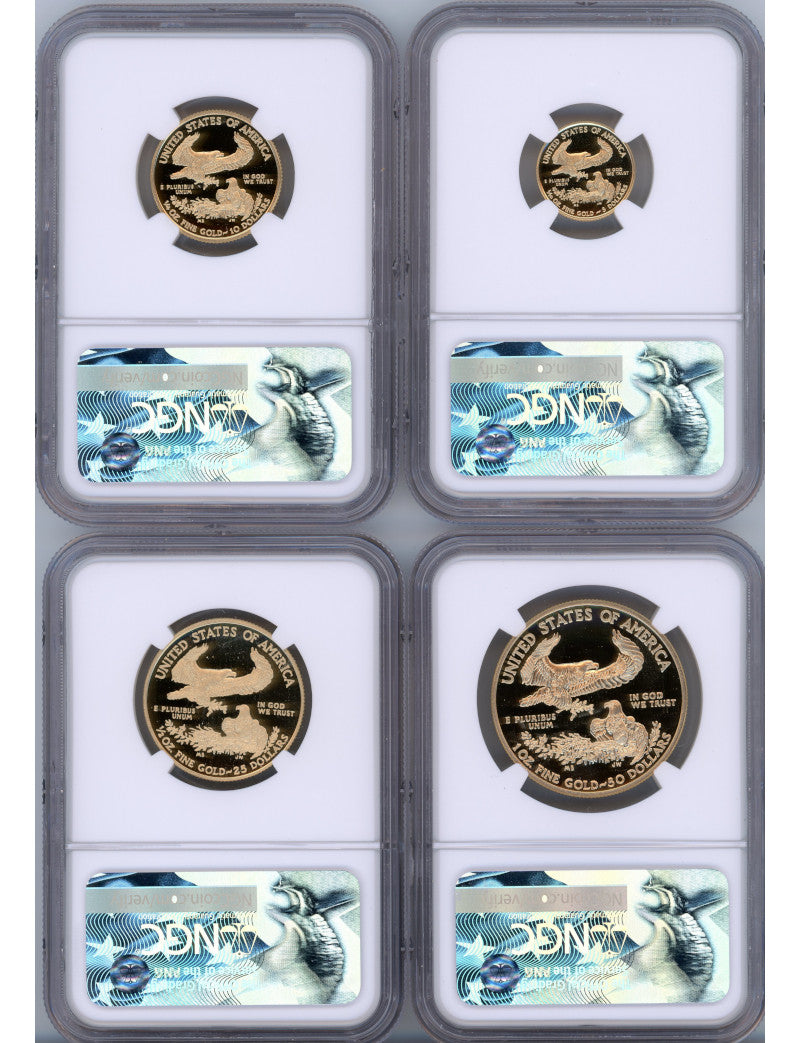 2017-W Gold Eagle Proof 4-Coin Set NGC PF70 Edmund Moy Signed