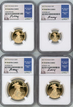 2017-W American Gold Eagle Proof 4-Coin Year Set NGC PF70 Ed Moy Signed