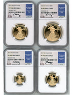 2017-W Gold Eagle Proof 4-Coin Year Set NGC PF70 Ed Moy Signed