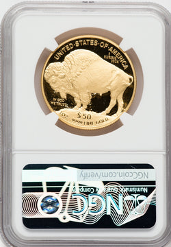 2018-W $50 Gold Buffalo .9999 NGC PF70 UCAM Ron Harrigal Signed