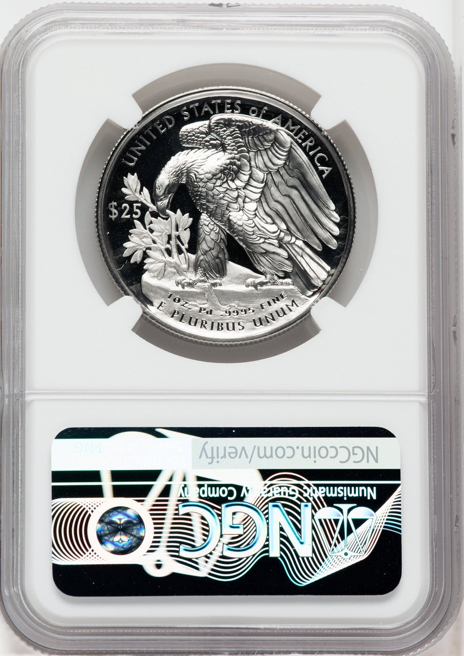 2018-W Palladium Proof High Relief ER NGC PF70UCAM Ron Harrigal Signed