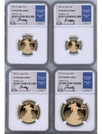 2019-W Gold Eagle Proof 4-Coin Year Set NGC PF70 Ed Moy Signed