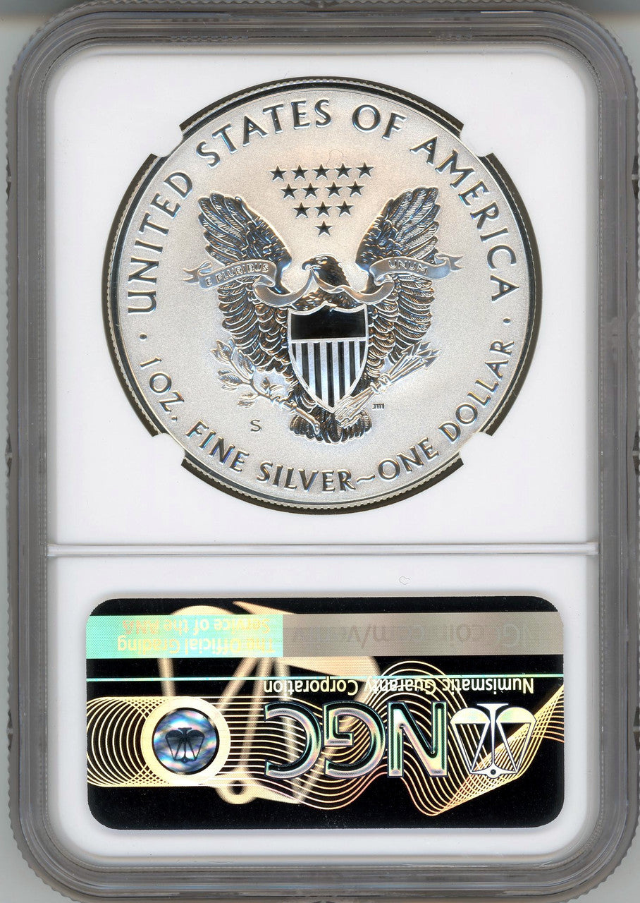 2019-S Enhanced Reverse Proof Silver Eagle Trolly Label First Releases NGC PF70 W/COA