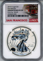 2019-S Enhanced Reverse Proof Silver Eagle First Releases NGC PF70  W/COA