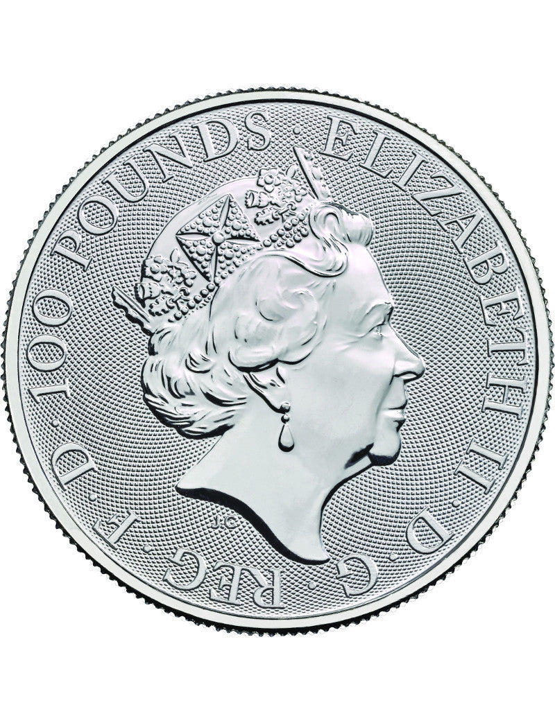 2019 1 oz British Platinum Queens Beast Black Bull Coin