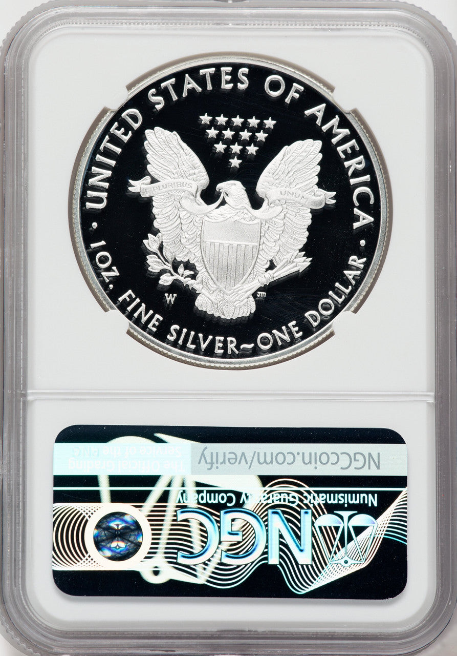 2019-W American Silver Eagle NGC PF70 Ultra Cameo Ron Harrigal Signed