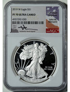 2019-W Silver Eagle NGC PF70 Ultra Cameo Mercanti Signed