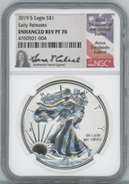 2019-S Enhanced Reverse Proof Silver Eagle ER NGC PF70 Anna Cabral Signed