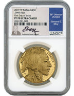 2019-W $50 Buffalo First Day of Issue NGC PF70UCAM Ed Moy Signed