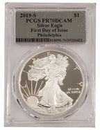 2019-S American Silver Eagle Philly First Day Of Issue PCGS PR70DCAM